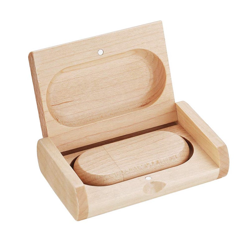 GARRULAX USB Flash Drive, Wooden 8GB / 16GB / 32GB USB2.0 USB Memory Stick Date Storage Pendrive Thumb Drive(32GB, Ellipse Maple) - Image 3